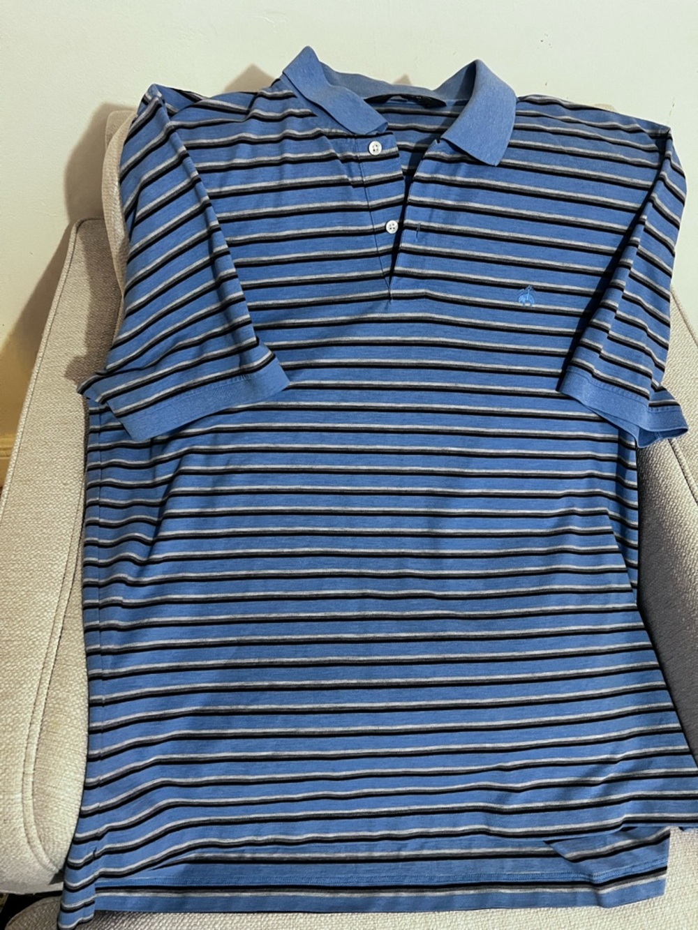 Brooks Brothers Blue and Black Striped Polo